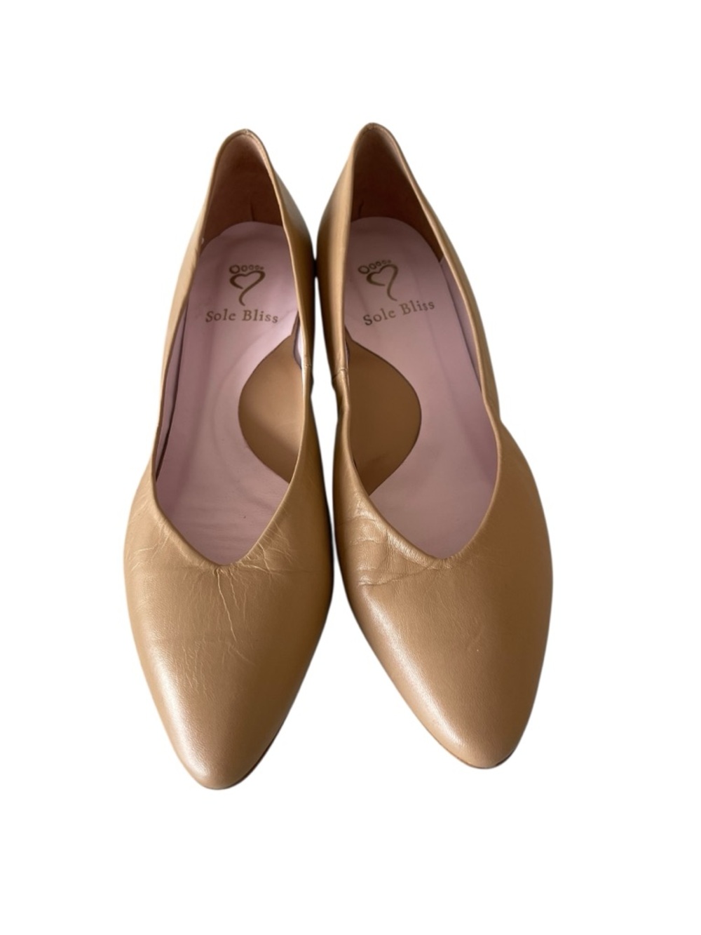 Sole Bliss Ingrid Tan Leather Court Shoes Size:39.5